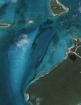 Tidal channel with stromatolites Exuma Islands Bahamas